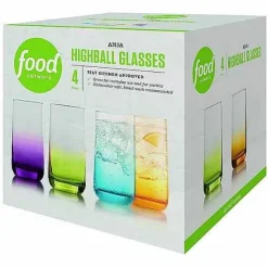Hot Food Network Anja 4-Pc. Ombre Highball Glass Set Drinkware & Glassware