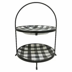 Clearance Food Network Buffalo Check 2-Tier Server Dinnerware & Serveware