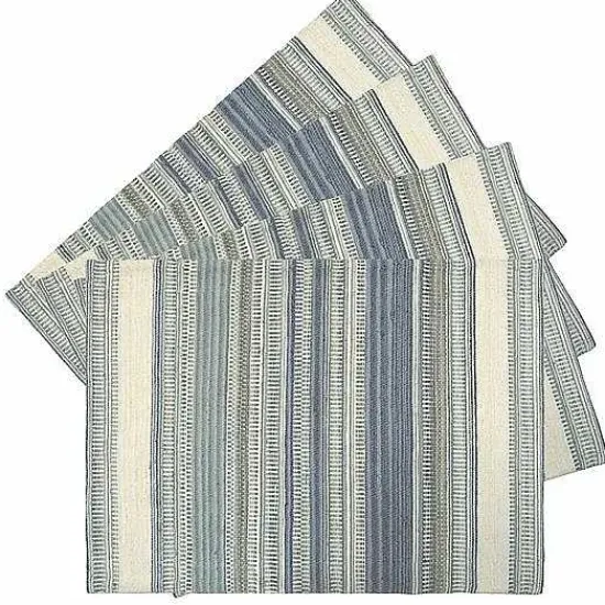 New Food Network Cool Colors Woven Stripe Placemat 4-Pk. Table Linens