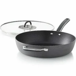 Best Food Network 12-In. Hard-Anodized Nonstick Space Saving Saute Pan With Lid Cookware & Bakeware