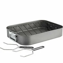 Discount Food Network 16-In. Roasting Pan With Rack & Lifters Cookware & Bakeware