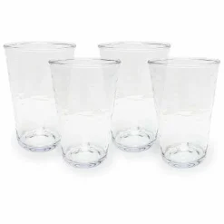 Online Food Network 4-Pc. Clear Textured Acrylic Highball Glass Set Drinkware & Glassware