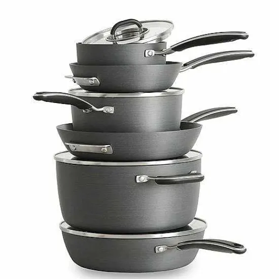 Hot Food Network 10-Pc. Hard-Anodized Nonstick Cookware Set Cookware & Bakeware