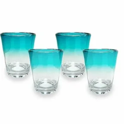 Discount Food Network 4-Pc. Turquoise Ombre Acrylic Double Old-Fashioned Glass Set Drinkware & Glassware
