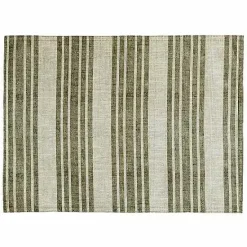 Outlet Food Network Reversible Khaki Leaves Stripe Placemat Table Linens