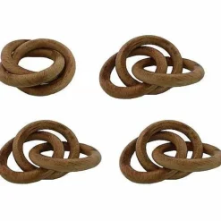Clearance Food Network Three-Ring Wood Napkin Ring 4-Pk. Table Linens