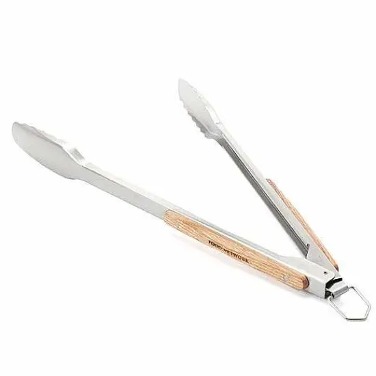Hot Food Network Wood Handle Grilling Tongs Cooking Utensils & Tools
